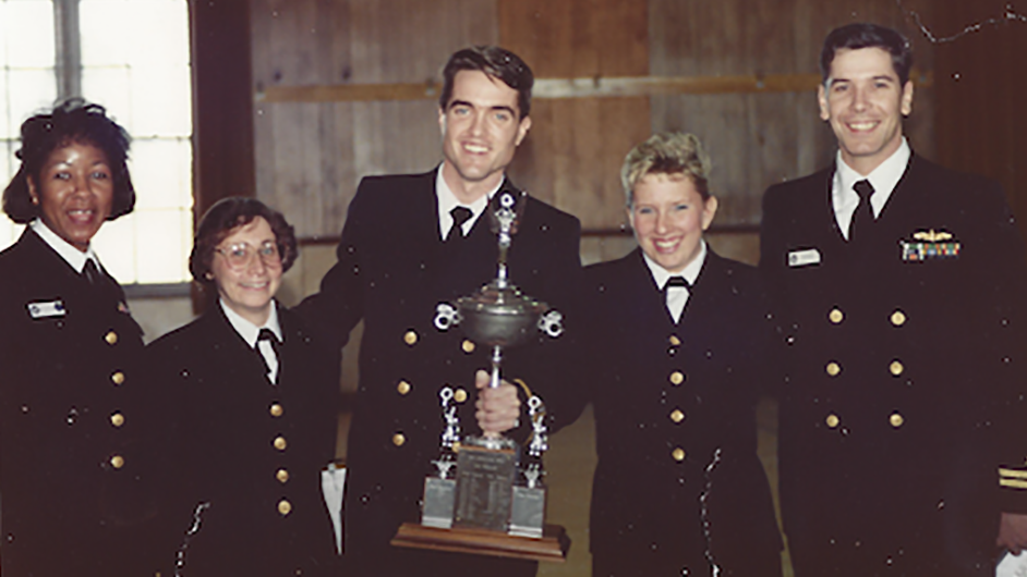Faucheux and fellow sailors